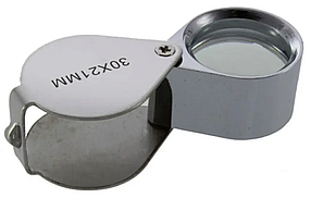 Мікроскоп, збільшувальне скло 30X. Скло для огляду рибок