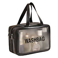 Сумка-органайзер Washbag для косметики та засобів гігієни водонепроникна Чорна ( код: IBH044S )