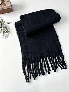 Шарф об'ємний теплий зимовий Дредда чорний