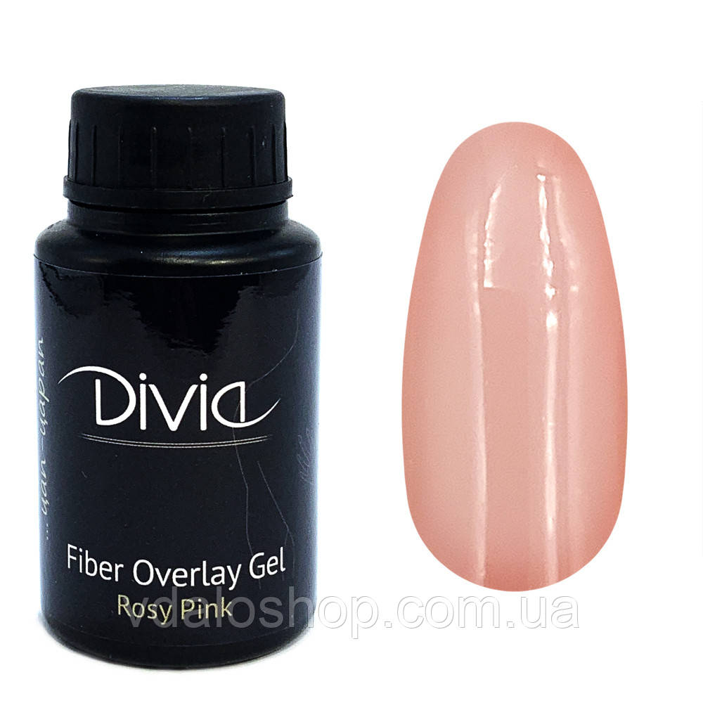 Divia - Базове покриття з волокнами Fiber Overlay Gel (FO30 - Rosy Pink) (30 мл)