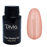 Divia - Базове покриття з волокнами Fiber Overlay Gel (FO30 - Rosy Pink) (30 мл)