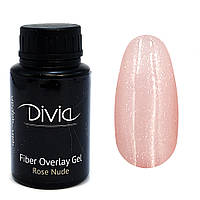 Divia - Базове покриття з волокнами Fiber Overlay Gel (FO26 - Rose Nude, шимер) (30 мл)