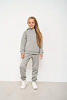 Теплий спортивний костюм дитячий на флісі для хлопчика/дівчики 116-158 кофта+штани сірий