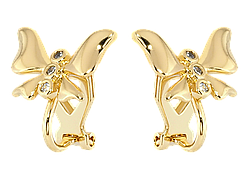 Сережки Xuping Позолота 14K кліпси "Бантики"