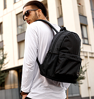 Мужской рюкзак черный городской классический повседневный крепкий тканевый 40х27х15 см для парней BG