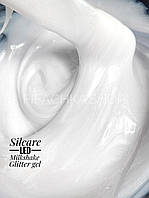 Гель для нарощування нігтів Силкар молочний з глітером Silcare Led Milkshake Glitter 50 мл