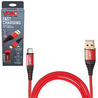 Кабель VOIN CC-4201M RD USB - Micro USB 3А, 1m, red (быстрая зарядка - передача данных)