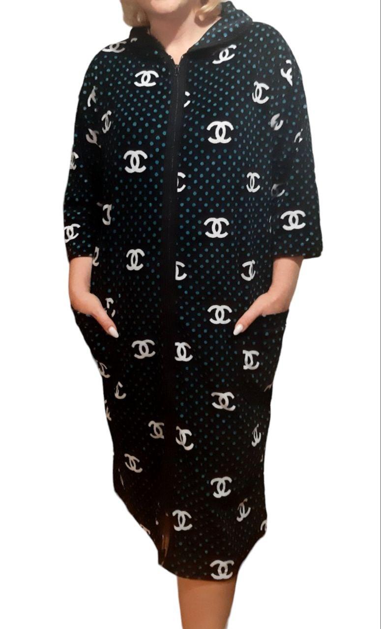 Батальный Велюровый халат женский без капюшона 48-60р , доставка по Украине - фото 6 - id-p1054793855