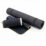 Набір для йоги 3в1 Килимок для йоги + Масажний килимок Аплікатор Кузнєцова + валик OSPORT Set 30 (n-0061) Чорно-чорний, фото 2