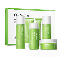 Подарочный набор One Spring Green Tea Moisturizing, с экстрактом зеленого чая, 7 средств