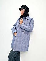 Женское кашемировое пальто "Forest" оптом | Батал Синий, 50-52