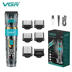 Комбо-набір для стрижки машинка, тример та електробритва VGR Professional Set Blue (V-695+V-961+V-352-Blue), фото 4