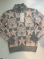 Детский свитер Сердечка для девочки 5-10 лет