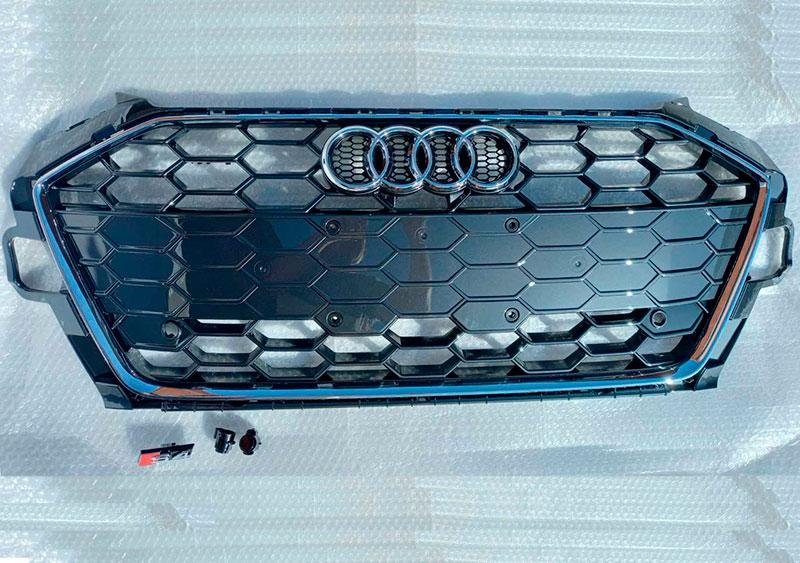 Решітка радіатора Audi A4 B9 2019-2022 стиль S4 (Black-Chrome Sport), фото 1