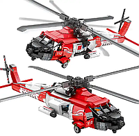 Конструктор вертолета НН60-J Высокодетализированная модель поисково-спасательного вертолета из 1137 деталей