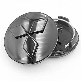 Ковпачки (заглушки) в литі диски MITSUBISHI (Міцубісі) 60 мм Чорно-чорні