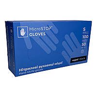 Рукавички нітрилові (100 шт) MicroSTOP розмір S, неопудрені чорні