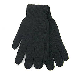 Подвійні в'язані чоловічі рукавички зимові вовняні (арт. 23-3-16) чорний