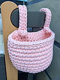 В'язана корзина-органайзер на ліжечко, фото 4