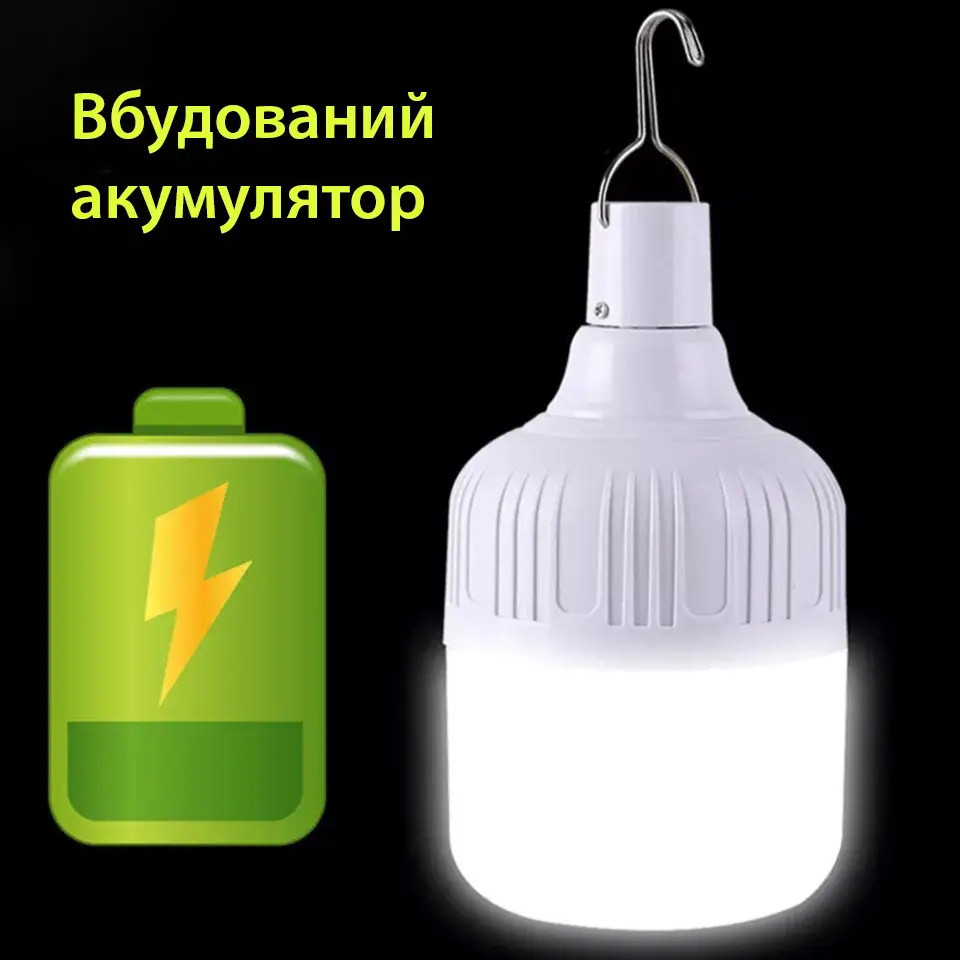 Лампа для кемпинга 20W аккумуляторная с USB-зарядкой и крючком Фонарик для кемпинга Белый (2649) - фото 6 - id-p1973740523