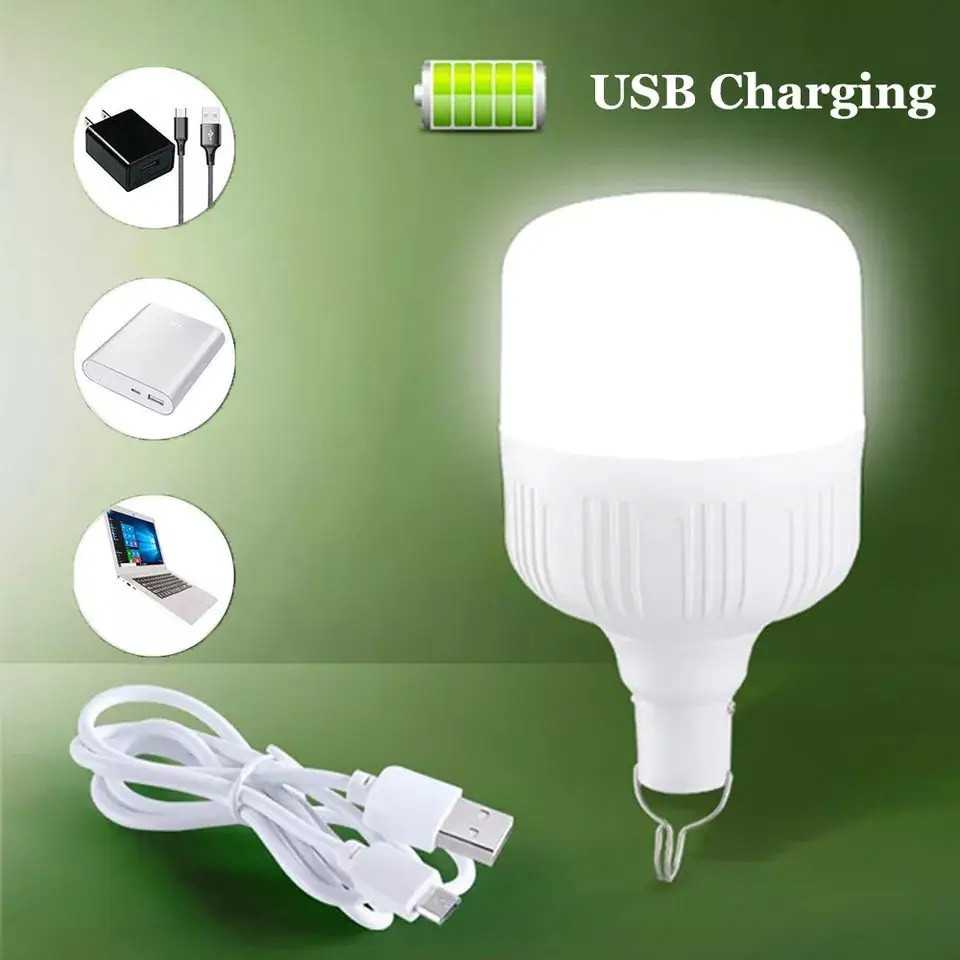 Лампа для кемпинга 20W аккумуляторная с USB-зарядкой и крючком Фонарик для кемпинга Белый (2649) - фото 7 - id-p1973740523