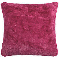 Декоративна плюшева подушка  45х45  рожевого кольору