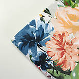 Тканина бязь "Великі акварельні троянди" з яскраво-зеленим листям №2097, фото 7