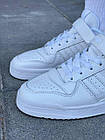 Жіночі кросівки Adidas Forum Low шкіряні білі Адідас Форум осінні весняні, фото 4