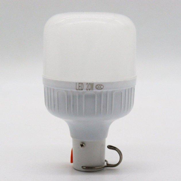Лампа для кемпинга 20W аккумуляторная с USB-зарядкой и крючком Фонарик для кемпинга Белый (2649) - фото 2 - id-p1973740523