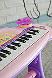 Піаніно-синтезатор зі стільцем 6613 з мікрофоном від мережі, фото 2