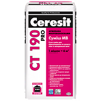 Клеящая смесь армированная CERESIT CT 190 PRO для приклеивания плит из минеральной ваты 25кг