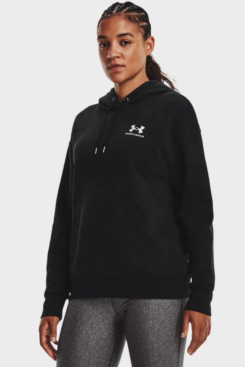 Женское черное худи Essential Fleece Hoodie Under Armour ,XS,S,L, 1373033-001