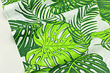 Бязь бавовняна "Листя пальм" на білому тлі 135 г/м2, № 1134, фото 2