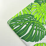 Бязь бавовняна "Листя пальм" на білому тлі 135 г/м2, № 1134, фото 7