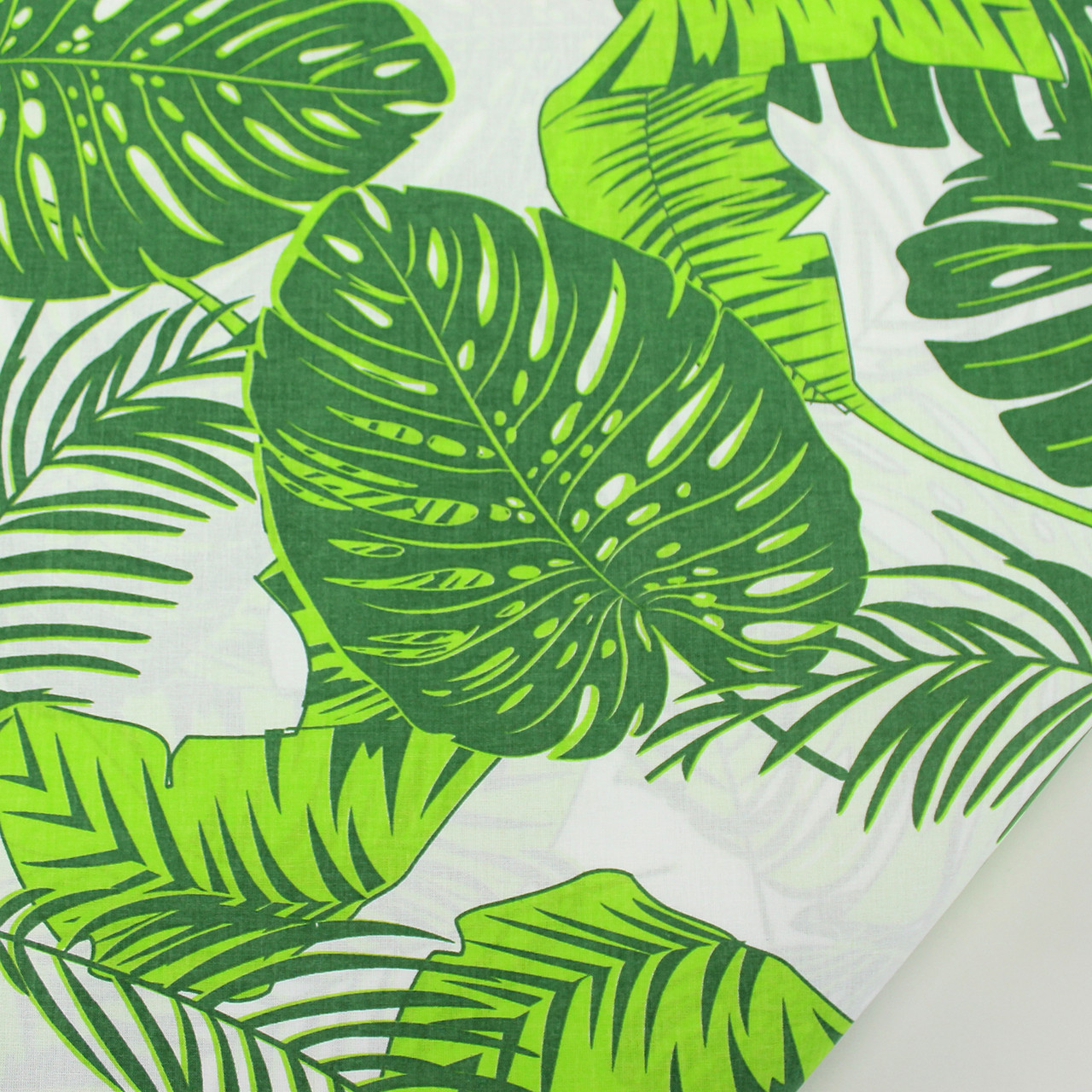 Бязь бавовняна "Листя пальм" на білому тлі 135 г/м2, № 1134, фото 1