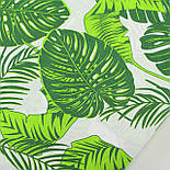 Лоскуток. Бязь бавовняна "Листя пальм" на білому тлі 135 г/м2, No1134, 87*160 см, фото 2