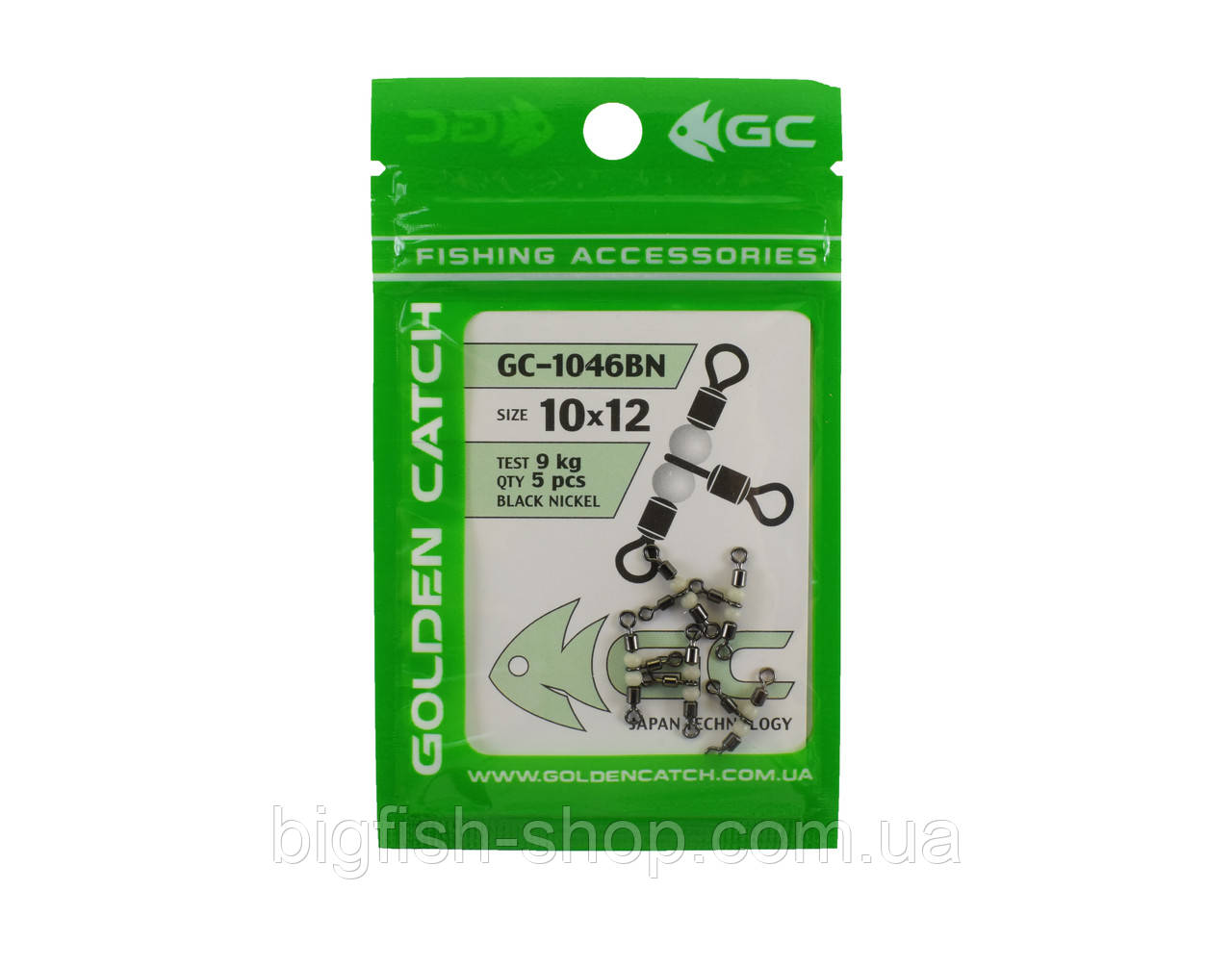 Вертлюг потрійний Golden Catch 1046BN №10*12 (9 кг.)