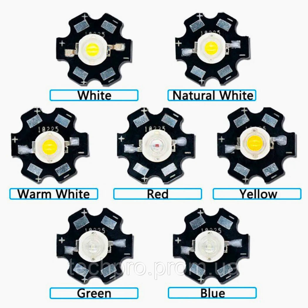 Сверхяркий светодиод на подложке led 1w 3.2-3.4v 3000K - фото 6 - id-p2047260895