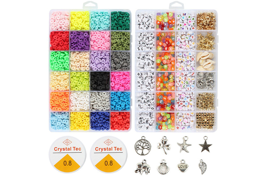 Великий набір намистин та фурнітури для створення біжутерії, 48 осередків, фото 1