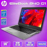 Продуктивний Ноутбук HP EliteBook 840 G1 14" i5 4300U 16GB 480GB SSD