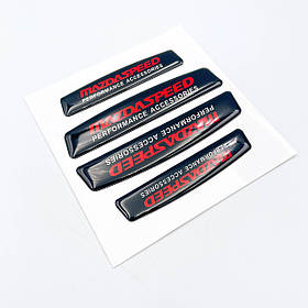 Захист края дверей, наклейки MAZDA (Мазда) 4 шт Чорні з червоним написом