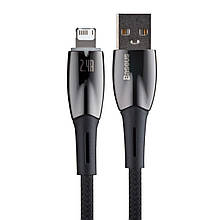 Кабель Baseus Glimmer Series Fast Charging Data Cable USB to Lightning 2.4A 1m Black