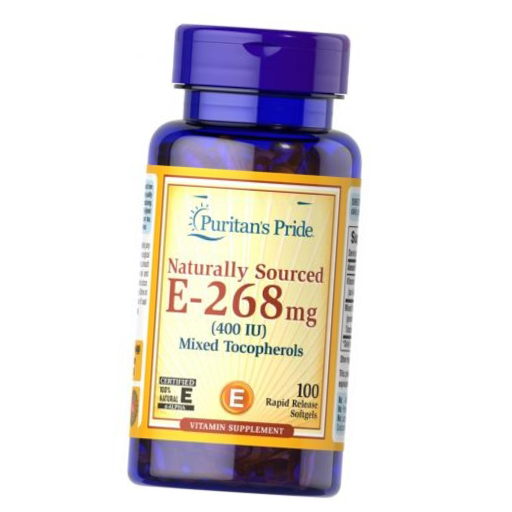 Вітамін Е Naturally Sourced E-268 mg (400 IU) Mixed Tocopherols 100 softgels
