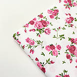 Бавовняна тканина "Розочки" малиново-рожевих відтінків на фоні №1855, фото 7