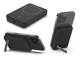 Акумулятор портативний літій-іонний Power Bank Belkin 5000 mAh MagSafe Wireless, чорний
