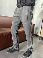 Стильні чоловічі спортивні штани сірі завужені прямі, теплі зимові спортивні штани на флісі