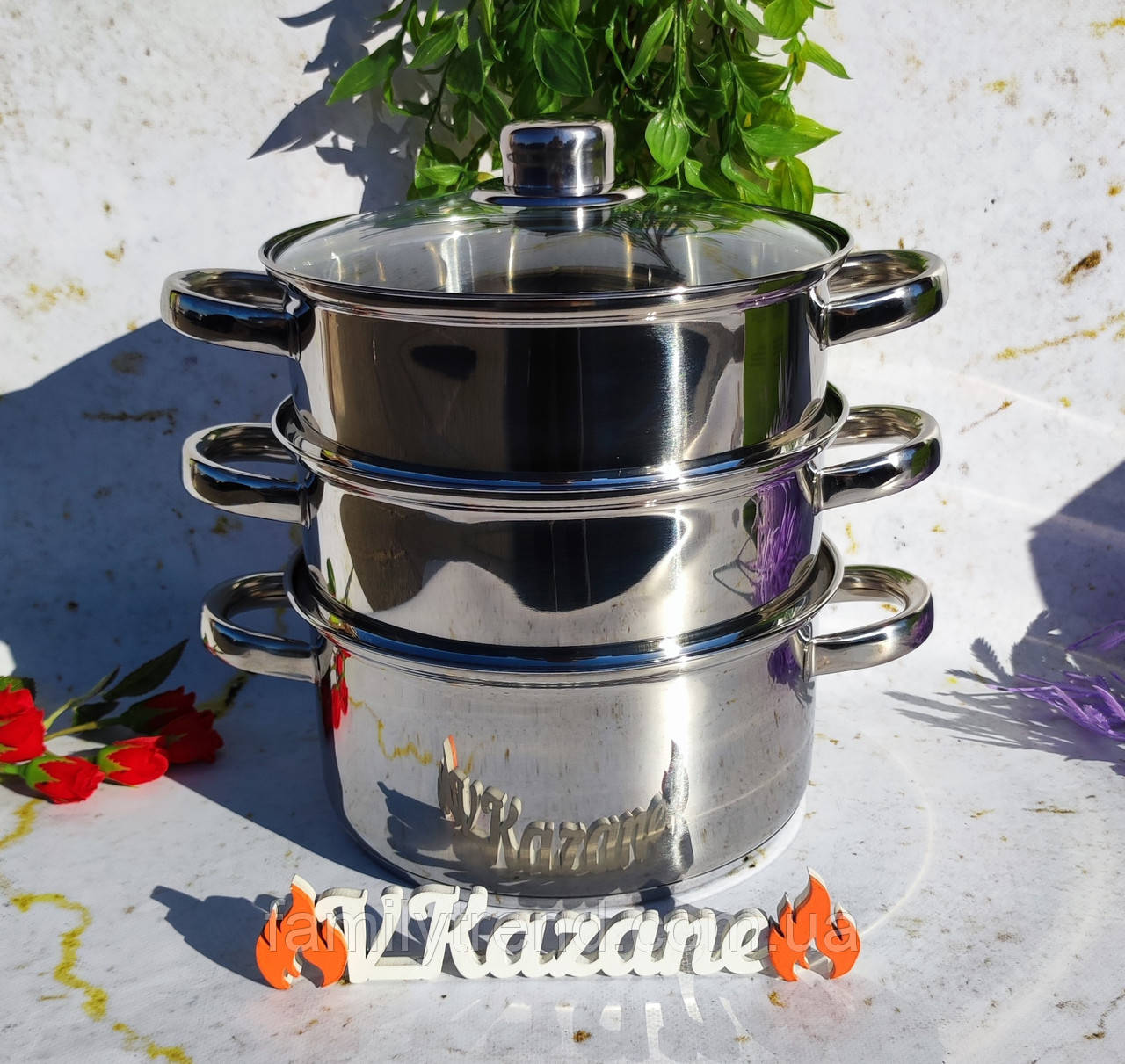 Каструля пароварка 4 л Maestro MR-2900-22 Пароварка з неіржавкої сталі Індукційна каструля