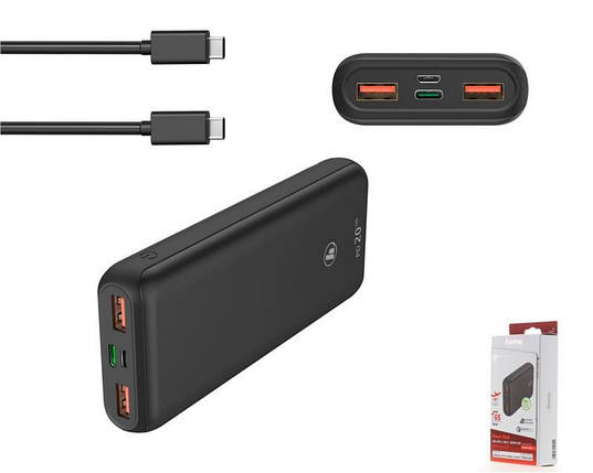 Акумулятор портативний літій-іонний Power Bank Hama PD 20HD 20000 mAh Grey, фото 1