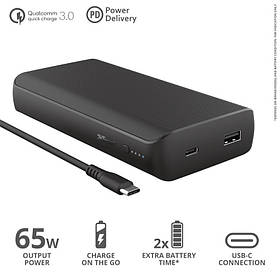 Акумулятор портативний літій-іонний Trust Laro 65 W USB-C 20.000 mAh for laptop Black