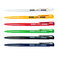 Ручка шариковая автоматическая BASE, JOBMAX, 0,7 мм, пласт.корпус, синие чернила